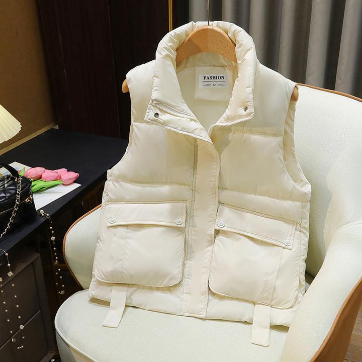 棉马甲女短款2025年秋冬新款洋气马夹时尚韩版坎肩百搭小宽松外套