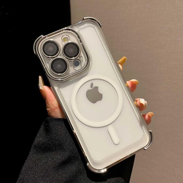 适用于苹果16ProMax电镀四角气囊15磁吸14全包镜头13防摔保护套12