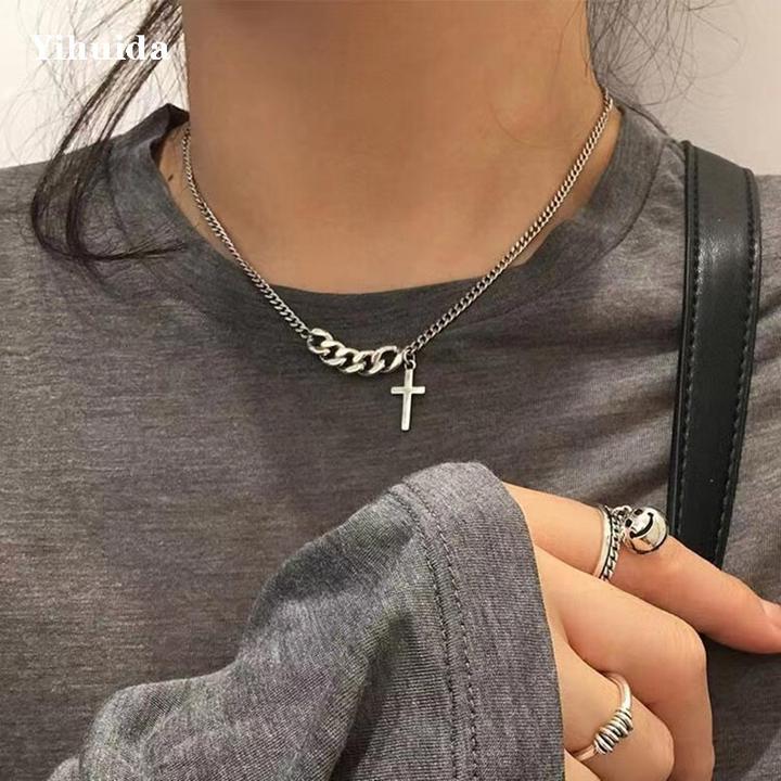 坠链均925银 十字架吊坠ins简约小众设计气质网红轻奢项链2046