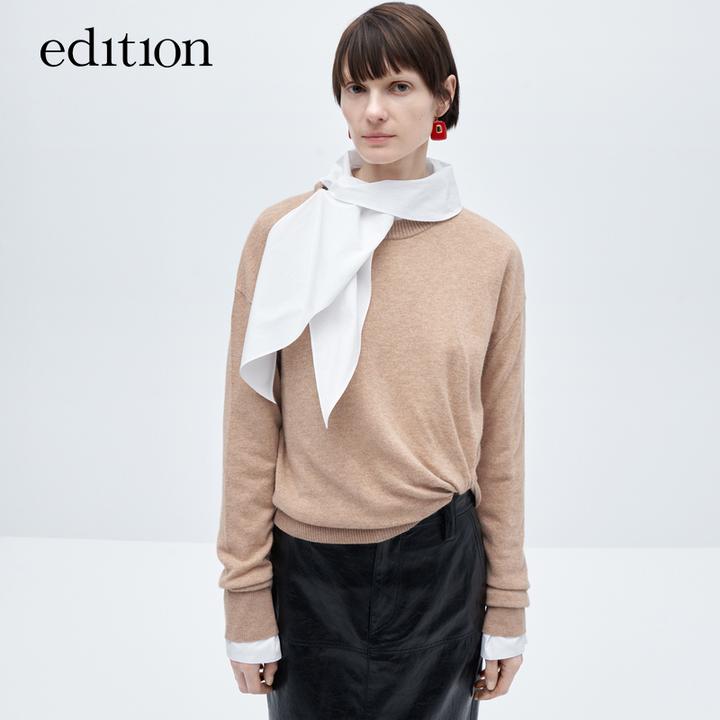 【商场同款】edition解构扭结羊绒绵羊毛衫女#EBC4SWT025