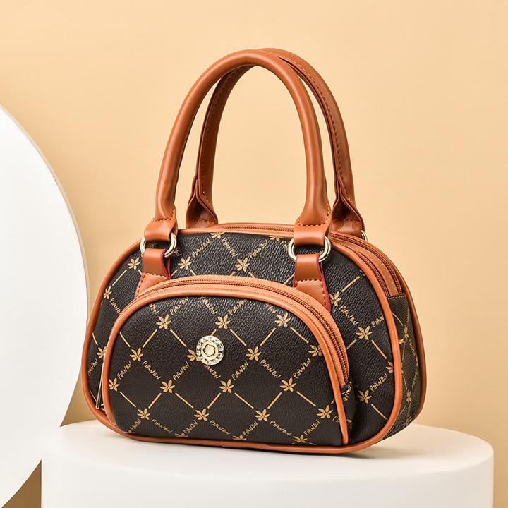 包包女2023新款时尚印花中年手提包休闲妈妈款洋气百搭时尚女包