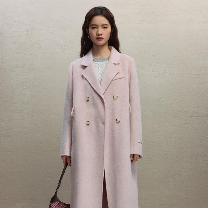 自巧小个子女装穿搭正肩全羊毛双面呢大衣毛呢西装外套 23ZQ94080