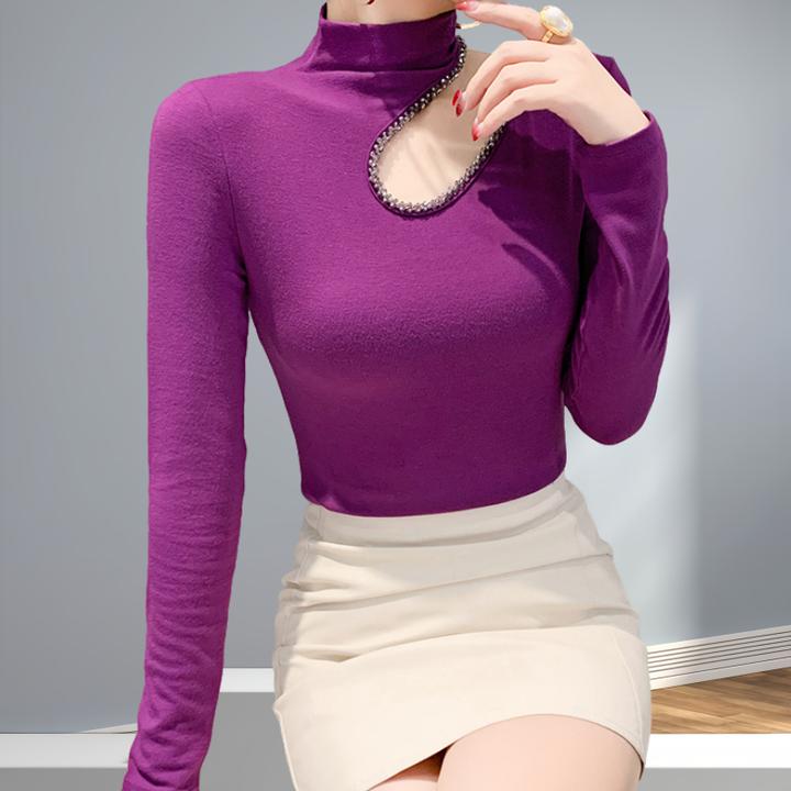 秋冬高端潮牌女装打底上衣爆款2024新款正品长袖t恤独特漂亮小衫