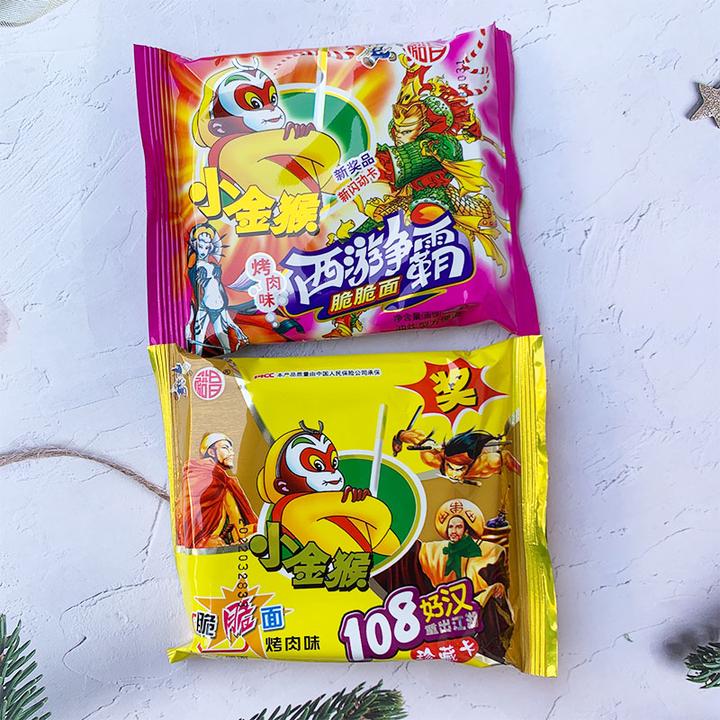 小金猴脆脆面烤肉味 干吃干脆面方便面儿时味道怀旧零食面 好汉面