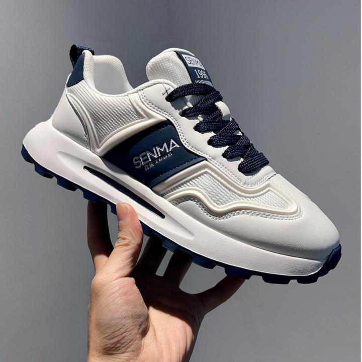 SENMA/森马网面休闲鞋男平底阿甘鞋国潮运动鞋男透气旅游鞋男士