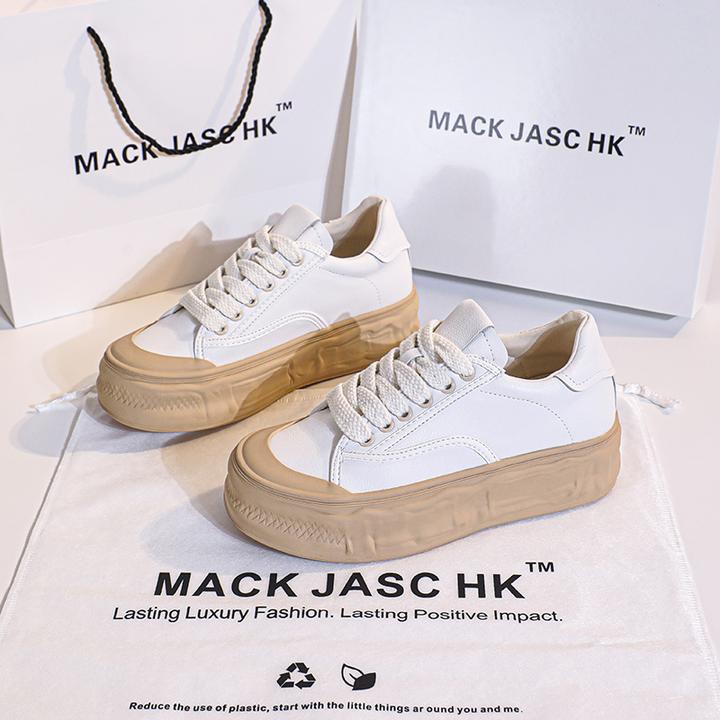香港MACKJASCHK内增高小白鞋女2024春秋新款厚底小众奶盖溶解板鞋