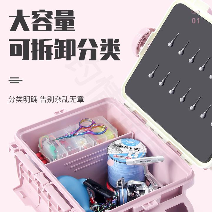 路亚钓箱便携多功能户外收纳箱加厚插杆渔具箱大容量钓鱼装备箱防