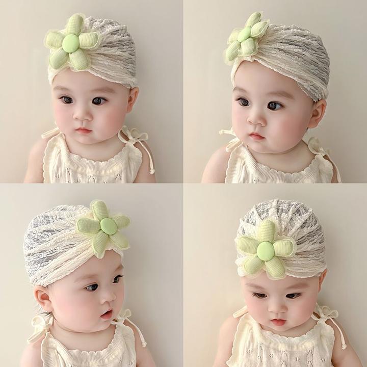 婴儿帽子春夏季新生婴幼儿可爱公主胎帽宝宝无骨护囟门洋气印度帽