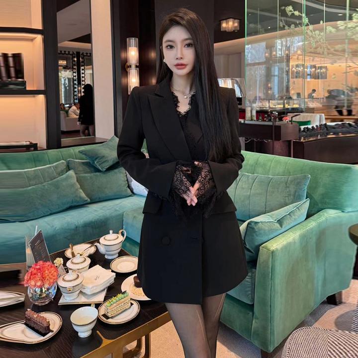 小西装连衣裙女春季新款显瘦气质时尚法式重工小个子西服外套