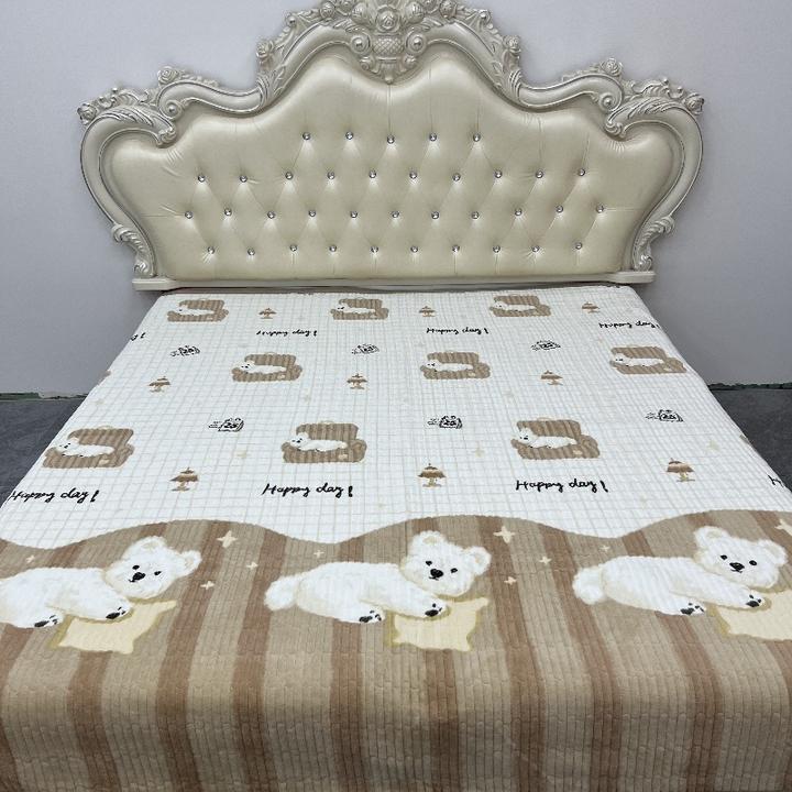 秋冬新款加厚牛奶绒床盖不跑不滑不掉毛可机洗绗缝工艺直边 【±5cm