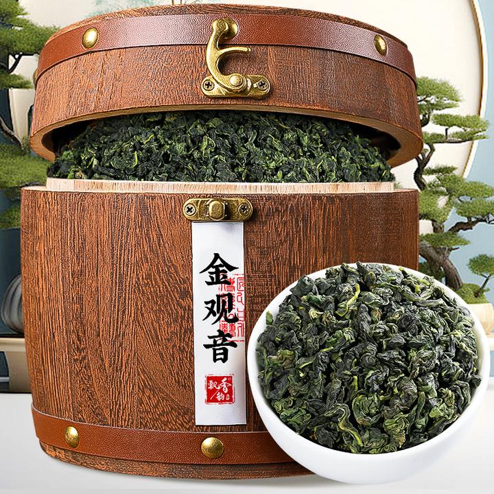 飘香韵金观音茶2025新茶安溪高山乌龙茶浓香型茶叶木桶礼盒装400g