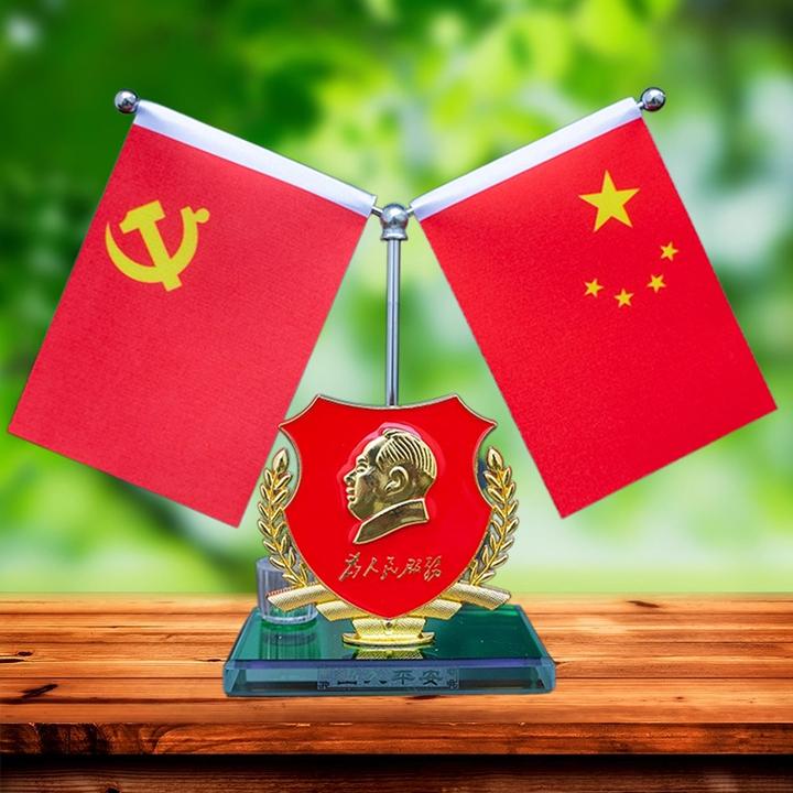 汽车国旗伟人高档装饰摆件中控台香薰汽车装饰红旗摆台节日礼品