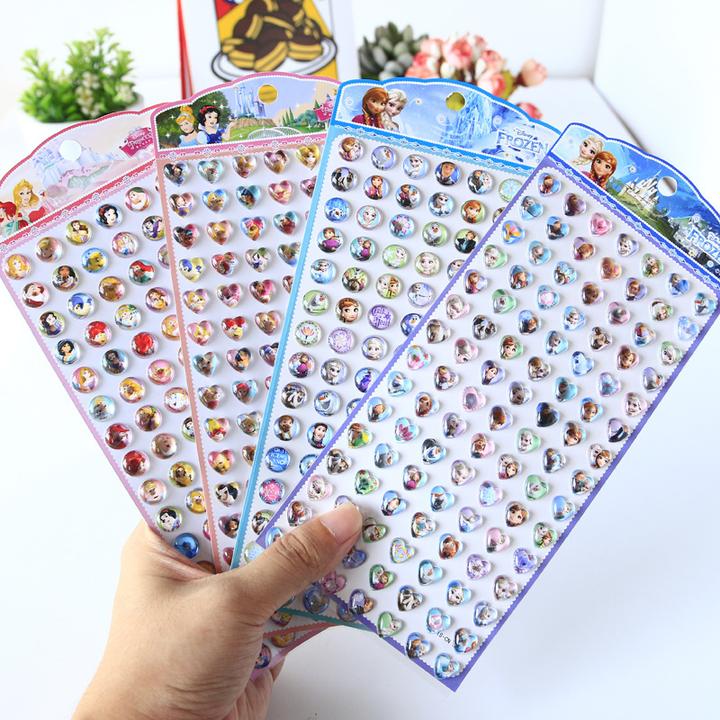 卡通亚克力钻石贴公主立体3D水晶儿童贴纸女孩手工贴画手机装饰贴