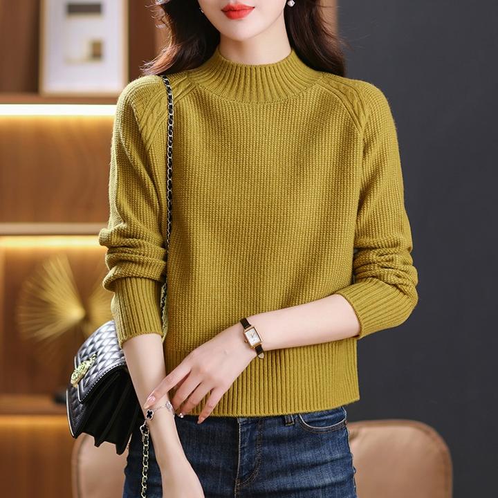 毛衣女半高领加厚保暖毛衣短款长袖针织衫百搭时尚打底衫