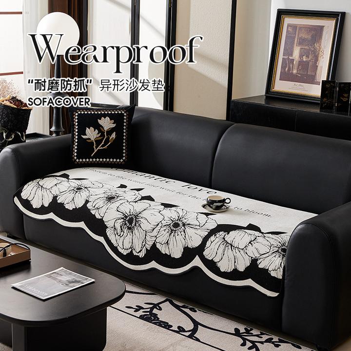 雪尼尔防滑沙发垫欧式高级感四季通用沙发坐垫盖布防猫抓耐脏坐垫