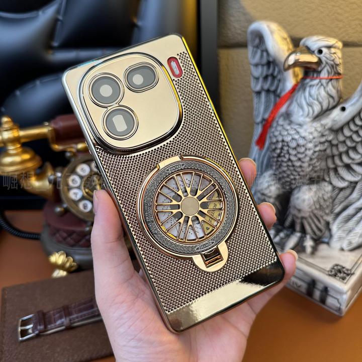 【解压支架+自带镜头膜】适用iQOO12电镀散热防摔支架全包壳