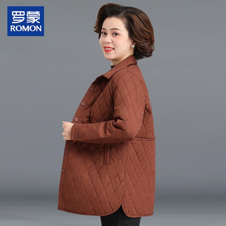 罗蒙品牌妈妈秋冬棉衣新款洋气中年妇女棉袄轻薄中老年人冬装棉服
