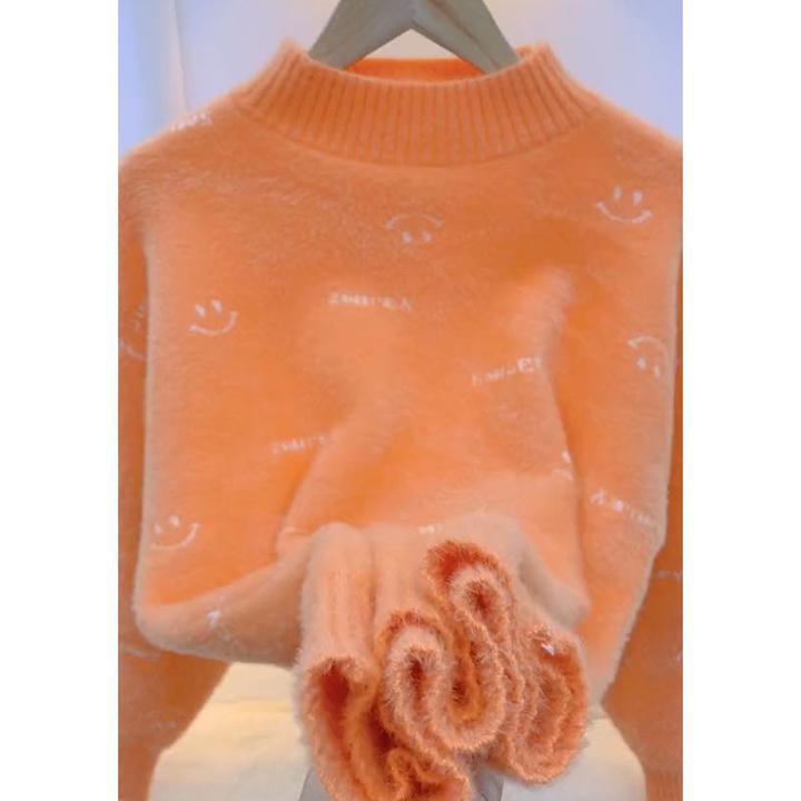 加厚保暖半高领仿水貂绒毛衣女2024冬季爆款宽松百搭针织打底衫潮