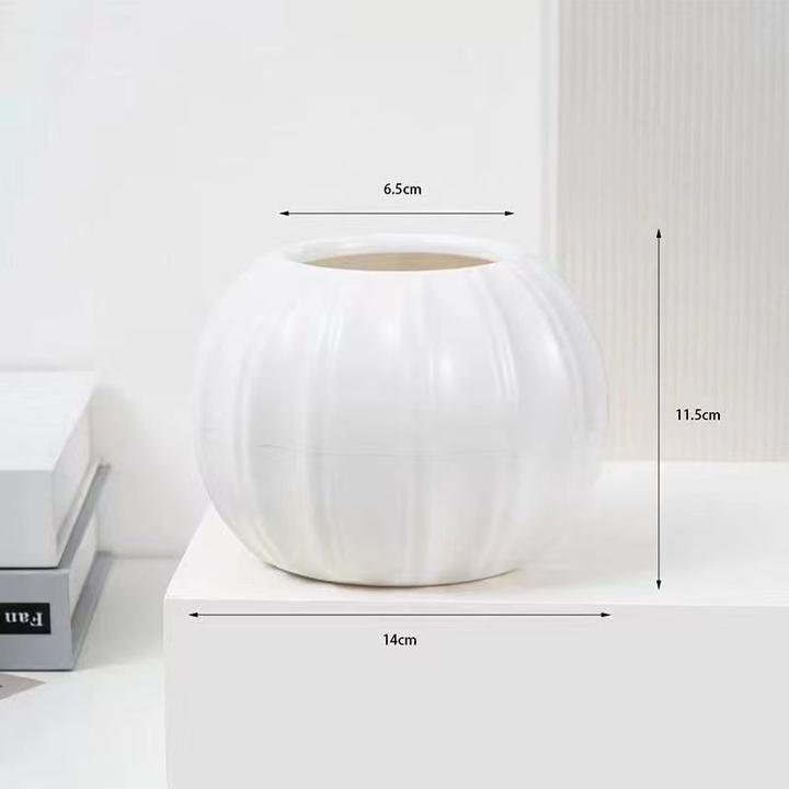 塑料南瓜花瓶手工花花瓶欧式现代简约满天星摆件防摔花瓶