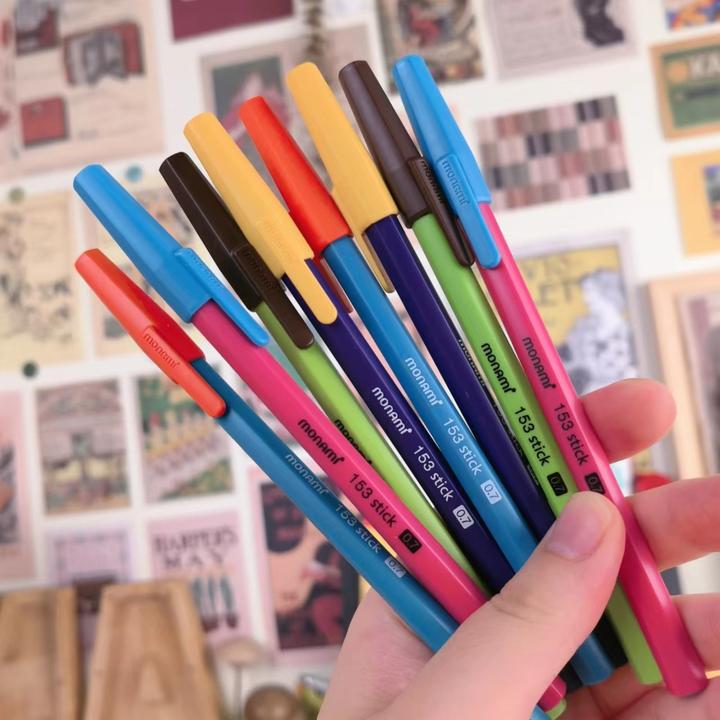 【玛丽推荐】韩国慕那美拔帽式开学必备用品高颜值撞色杆圆珠笔