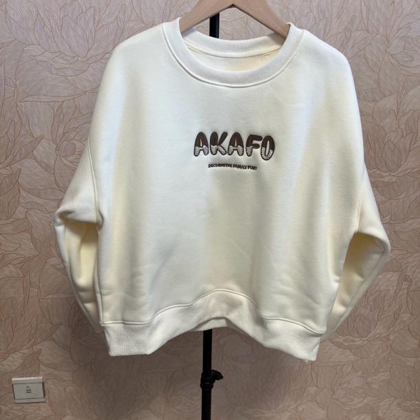 2024年新款女士加绒加厚卫衣圆领