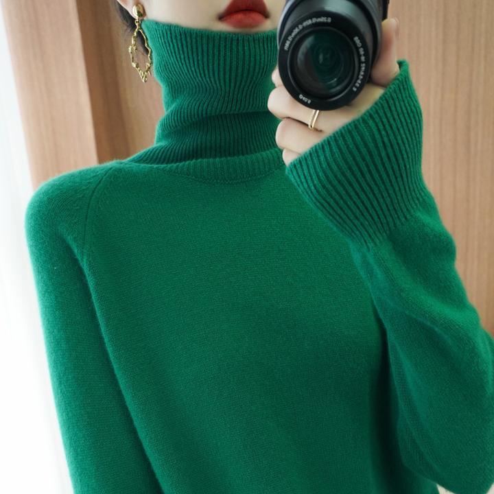 【一件过冬】重磅380克100%羊毛衫网红秋冬厚款高领百搭显瘦打底衫