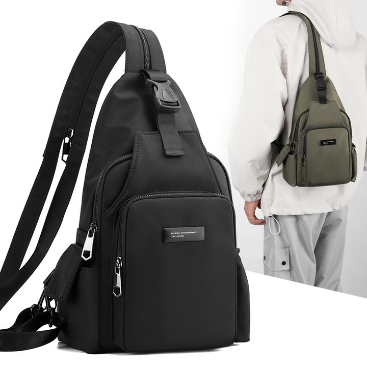 奥天新款休闲男女同款双肩包户外百搭轻便休闲胸包斜挎包单肩包男