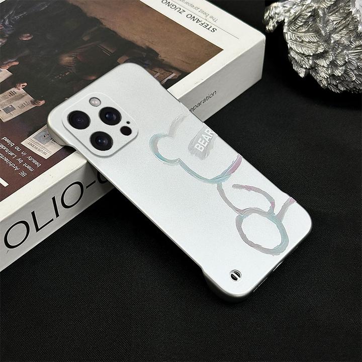 适用苹果16华为荣耀vivo/iqoo/oppo小米红米线条熊无边框手机壳