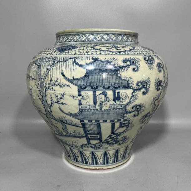 青花人物故事大罐