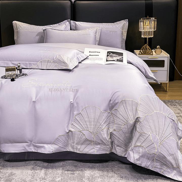 高端款160长绒棉裸睡刺绣纯棉四件套全棉100床单被套床笠床上用品