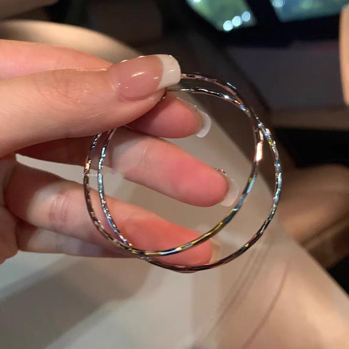 铜合金耳饰 辣妹耳圈～ins风设计感气质大耳圈耳环