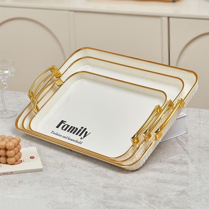 新款轻奢茶盘家用客厅茶几长方形托盘放茶杯杯子水杯收纳盘水果盘