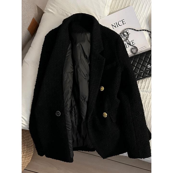 冬季内里时尚轻奢洋气感黑色秋冬西装外套女百搭显瘦休闲职业西服