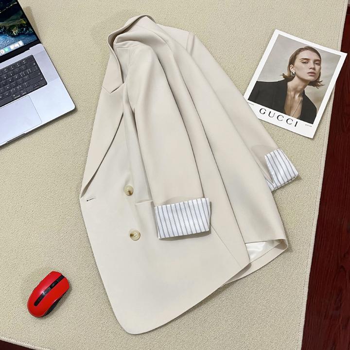 直播严选春季小个子白色百搭西装高级时尚网红西服外套西装外套女