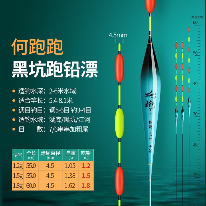 何跑跑青鱼无铅浮漂(不能自立)手工跑铅漂方便远投加粗加长荧光