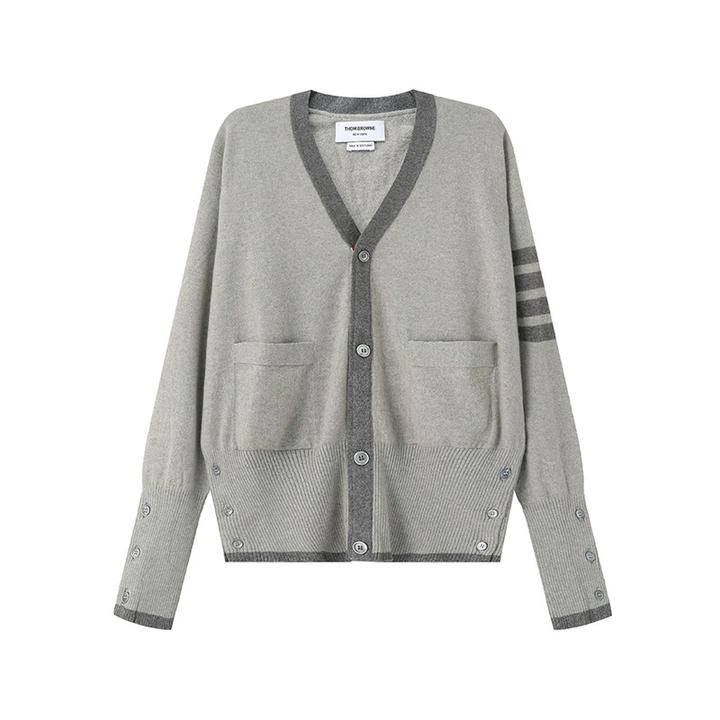 未使用 THOMBROWNE 男士薄款短款针织开衫羊绒衫 MKC001G 00011