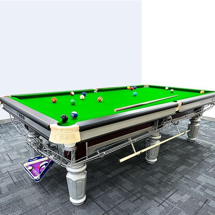 2024新款美式大理石台球桌中式标准型成人商用黑八台球房自动回球