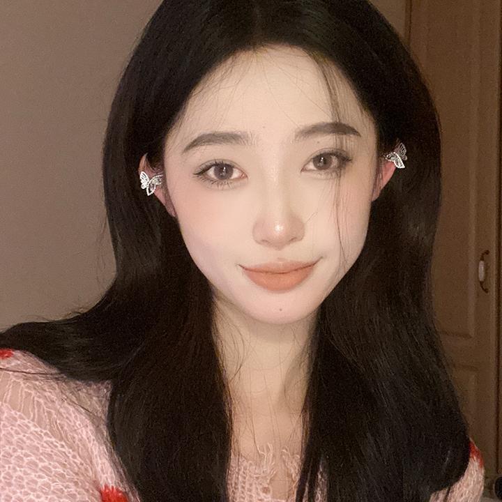 oushipei/欧诗佩 铜合金合成锆石耳饰 高级感闪锆蝴蝶耳夹精灵耳