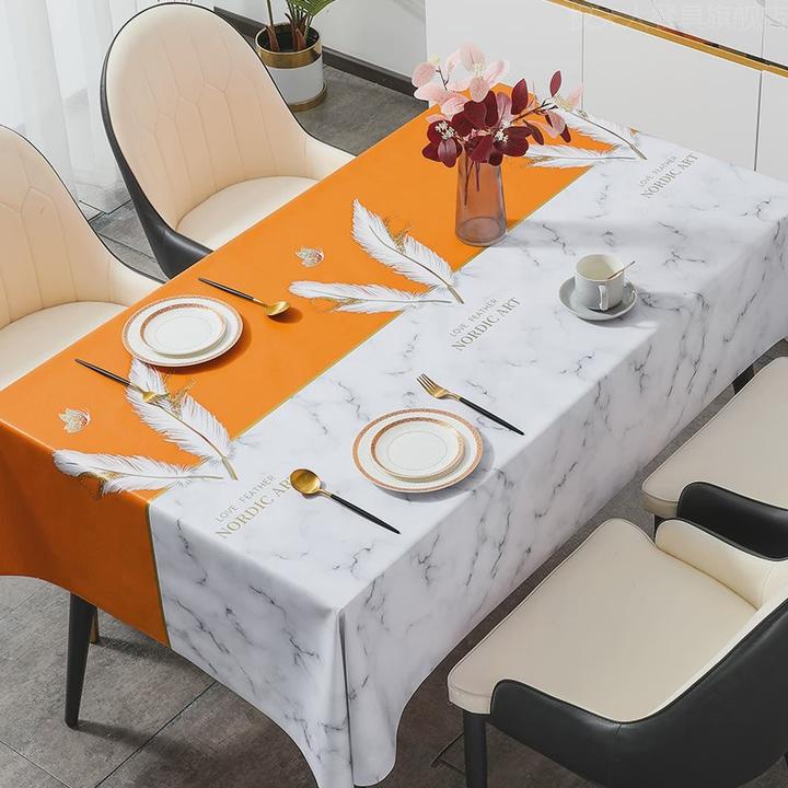 新款ins风桌布防水防油防烫免洗长方形餐桌垫茶几台布PVC高级感