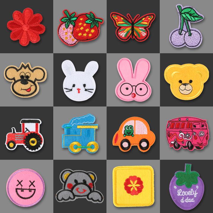 动物布贴儿童衣服卡通刺绣补丁贴裤子破洞修补贴修复装饰贴花可爱