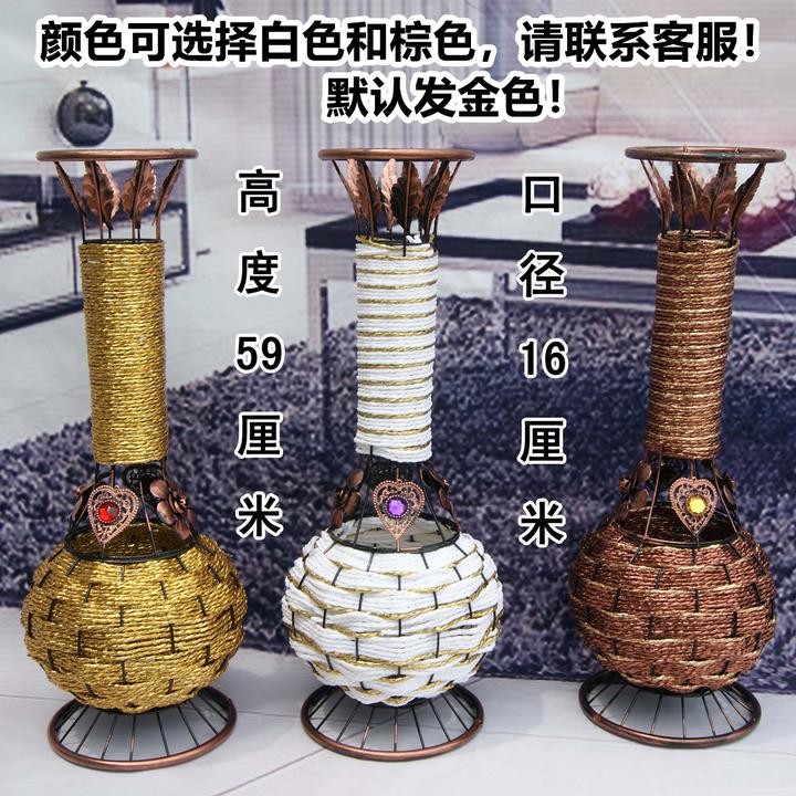 欧式现代时尚客厅干花木质落地花瓶大花瓶插花居家摆设落地大花器