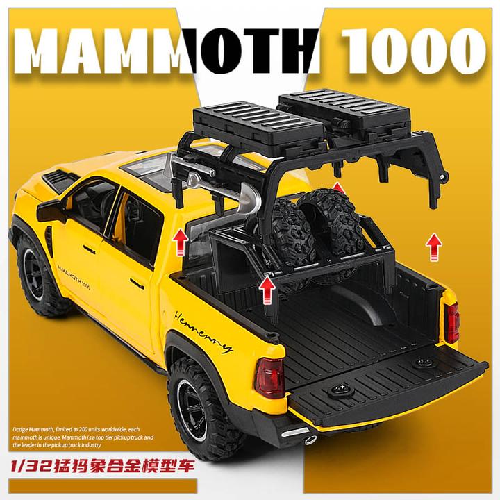 猛犸象皮卡车模仿真汽车转向避震合金玩具霸王龙模型男孩收藏摆件