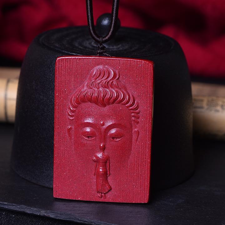 含辰砂工艺品朱砂佛在心中吊坠项链挂饰男女款本命年护身转运饰品
