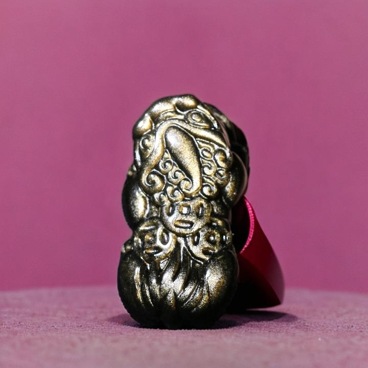 金曜石貔貅吊坠饰品项链秋冬男女天然黑曜石貔貅挂坠挂件精雕坠链