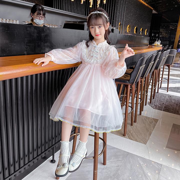 女童秋季连衣裙2024新款儿童洋气仙女裙中大童春秋时尚长袖裙子潮