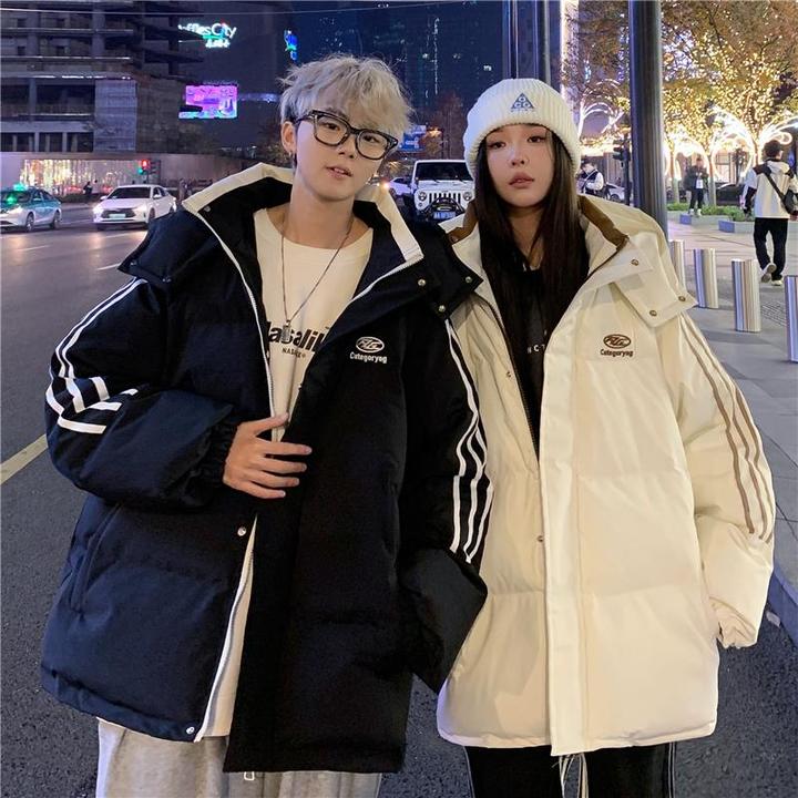 情侣外套2024冬季新款男士棉袄青少年加厚连帽棉衣棉服