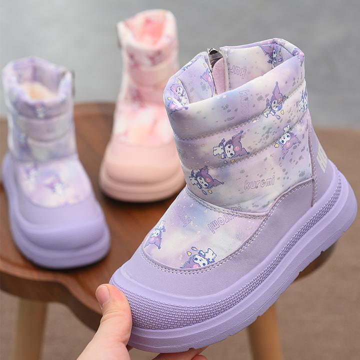 防水女童雪地靴2025冬季新款儿童棉靴加绒加厚靴子大棉防寒保暖靴