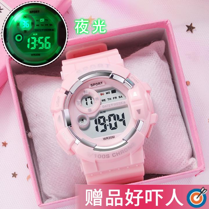 儿童电子手表女孩考试专用2025新款初高中学生党简约女童防水腕表