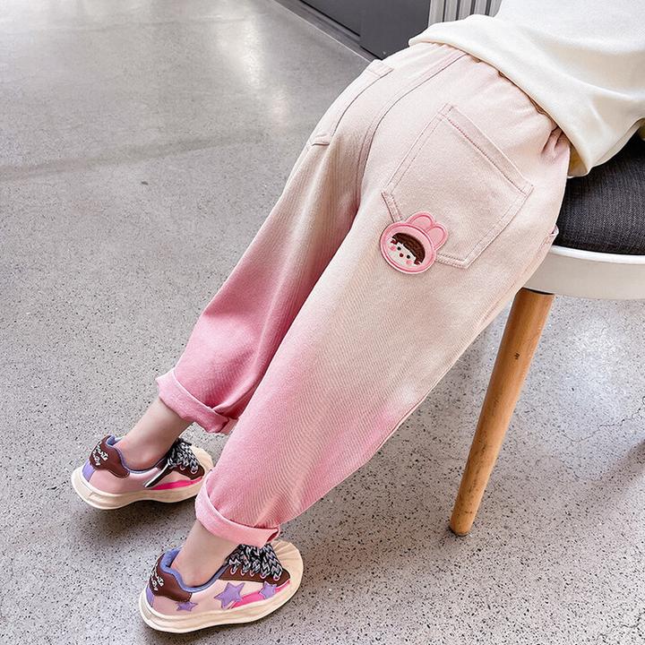 女童裤子春秋款新款女宝宝时髦渐变洋气长裤儿童秋装休闲裤潮