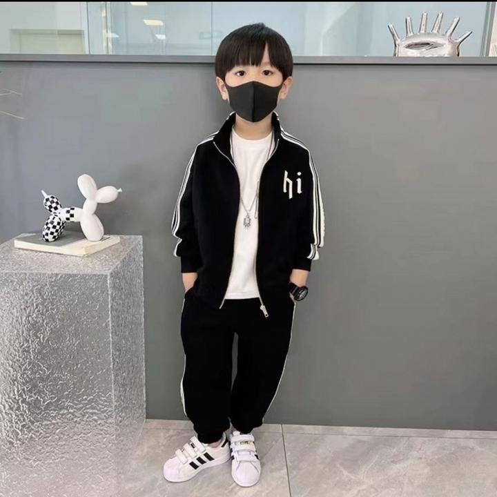 男童春装儿童运动套装2024新款网红男孩春秋季外套时髦痞帅两件套